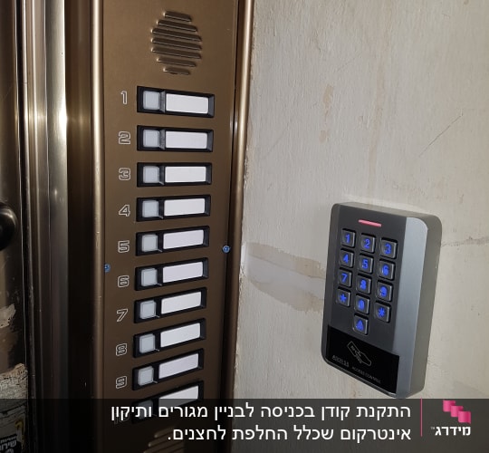 פאנל אינטרקום עם לחצנים ומקודד מספרים